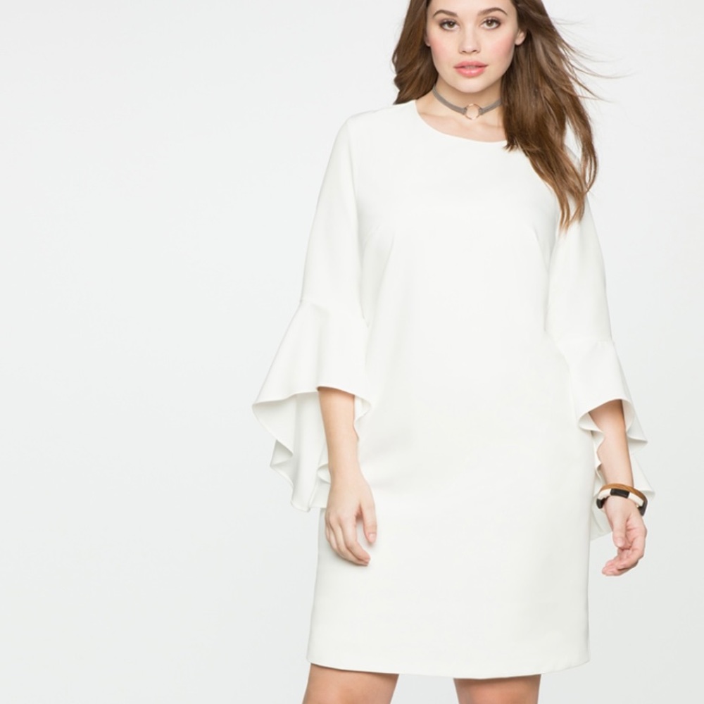 ELOQUII Flounce Sleeve Shift Dress, Size 24